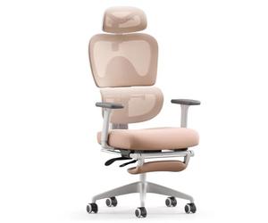 MUSSO E600SE Chaise de bureau ergonomique, réglable en 3 positions, soutien lombaire, 3D, accoudoir et appui-tête réglables, avec repose-pieds, conçue pour les femmes et les adolescents, protection de