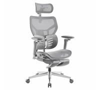 MUSSO X700 Chaise de Bureau avec Soutien Lombaire GlideTrack, Gris Foncé | Accoudoirs 6D, Appui-tête 4D, Assise coulissante et Repose-pieds, CloudMesh, Inclinaison 5 niveaux
