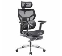 MUSSO X700 Chaise de Bureau avec Soutien Lombaire GlideTrack, Noir | Accoudoirs 6D, Appui-tête 4D, Assise coulissante et Repose-pieds, CloudMesh, Inclinaison 5 niveaux