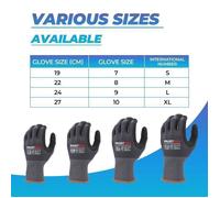 Mustbau 12 Paires Gants de Travail à Écran Tactile, Gants Nitrile Résistants à l'Abrasion, Convient pour Jardinage, Mécanique