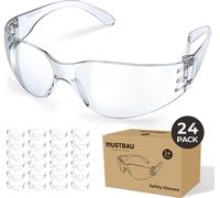 MUSTBAU 24 pièces Lunettes de protection de travail Lunettes de sécurité pour les yeux