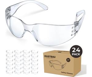 MUSTBAU 24 pièces Lunettes de protection de travail Lunettes de sécurité pour les yeux