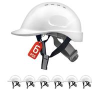 Mustbau Casque de Chantier EN397, Casque de Sécurité Construction avec Sangle 6 Points, 52 à 66cm Tour de tête réglable, Très Respirant pour Hommes, Femmes