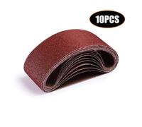 Mustbau ASB01A Lot de 10 Bandes Abrasives 75×457 mm Grains 40/60/80/100/120 en Oxyde D’Aluminium pour Ponceuse à Bande