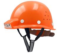 Mustbau Casque de Chantier EN397 avec Éclairage LED, USB Rechargeable Casque de Sécurité Construction a 2 Modes D’ Éclairage, 53 à 62cm Tour de Tête Réglable (Orange)