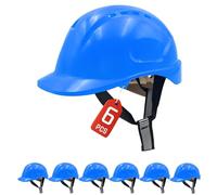 Mustbau Casque de Chantier EN397, Casque de Sécurité Construction avec Sangle 6 Points, 52 à 66cm Tour de tête réglable, Très Respirant pour Hommes, Femmes