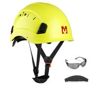 Mustbau Casque de Sécurité, Casques de Protection EN397 avec Lunettes Antibuée, 53 à 63 cm Tour de Tête Réglable, Matériau ABS Résistant pour Hommes Femmes - Vert