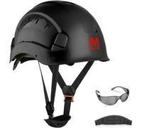 Mustbau Casque de Sécurité, Casques de Protection EN397 avec Lunettes Antibuée, 53 à 63cm Tour de Tête Réglable