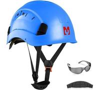 Mustbau Casque de Sécurité, Casques de Protection EN397 avec Lunettes Antibuée, 53 à 63cm Tour de Tête Réglable