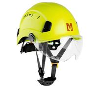 Mustbau Casque de Sécurité, Casques de Protection EN397 avec Visière et Bandeau Absorbant, 53 à 63 cm Tour de Tête Réglable, Matériau ABS Résistant pour Hommes Femmes - Vert