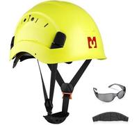 Mustbau Casque de Sécurité - Casques de Protection EN397 - Lunettes Antibuée - 53 à 63cm Tour de Tête Réglable - Vert