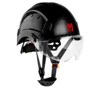Mustbau Casque de Sécurité EN397 avec Visière et Bande Anti-Sueur Réglable 53-63 cm en ABS Résistant pour Hommes et Femmes
