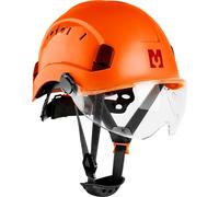 Mustbau Casque de sécurité, EN397 Casques de protection avec bandeau de transpiration et visière, 53 à 63cm Tour de tête réglable, matériau ABS résistant Pour hommes femmes