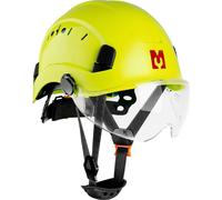 Mustbau Casque de sécurité, EN397 Casques de protection avec bandeau de transpiration et visière, 53 à 63cm Tour de tête réglable, matériau ABS résistant Pour hommes femmes