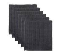 MustuVerve Torchon Cuisine Microfibre Lot de 6, Lavette Microfibre Ultra Absorbante et Séchage Rapide, Chiffon Nettoyage Gaufré Non Pelucheux pour Vaisselle, Vitre, Voiture, Barista, 20x20cm Noir