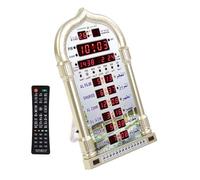 Musulmane Azan Horloge de Prière, Pendule Murale à Mouslin Automatique Horloge Murale Islamique Priere Adhan avec Télécommande