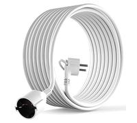 MutecPower 10m Rallonge Schuko avec fiche Plate coudée à 90° avec Contact de Protection jusqu'à 250V 16A rallonge de câble IP20 avec Contacts de Terre - Prolongateur de 10 mètres Blanc