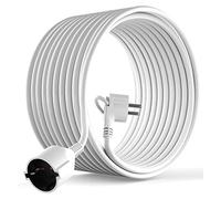 MutecPower 15m Rallonge Schuko avec fiche Plate coudée à 90° avec Contact de Protection jusqu'à 250V 16A rallonge de câble IP20 avec Contacts de Terre - Prolongateur de 15 mètres Blanc (Lot de 6)