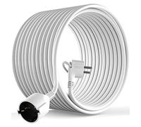 MutecPower 20m Rallonge Schuko avec fiche Plate coudée à 90° avec Contact de Protection jusqu'à 250V 16A rallonge de câble IP20 avec Contacts de Terre - Prolongateur de 20 mètres Blanc