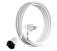 MutecPower 3m Rallonge Schuko avec fiche Plate coudée à 90° avec Contact de Protection jusqu'à 250V 16A rallonge de câble IP20 avec Contacts de Terre - Prolongateur de 3 mètres Blanc