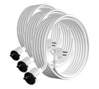 MutecPower 5m Rallonge Schuko avec fiche Plate coudée à 90° avec Contact de Protection jusqu'à 250V 16A rallonge de câble IP20 avec Contacts de Terre - Prolongateur de 5 mètres Blanc (Lot de 3)