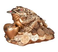 Muteitt Grenouille Porte-Bonheur Chinois Feng Shui, Ornements De Grenouille d'argent, Pièce De Monnaie De Crapaud, Décoration De Richesse, Cadeau Porte-Bonheur pour Le Bureau Maison