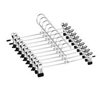 Mutsitaz Lot de 10 Cintres Porte-Pantalons Métal avec Deux Antidérapante Clips, Crochet pivotant à 360°,pour Jupes et Chaussettes, Hauts à Bretelles