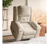 Mutuolux Fauteuil Releveur électrique,Fauteuil Relax Electrique avec Dossier et Repose-Pied,Fauteuil Massant Chauffant Electrique avec 8 Vibromoteurs,Fauteuil Salon avec 2 Télécommandes,Brun
