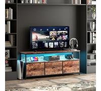 Mutuolux Meuble TV, Buffet Cuisine, Commode Chambre, Étagères et Tiroirs Amovibles, Tissu ambré Vintage, Tablette de Rangement Multifonction, Pieds Réglables,137x30x57cm