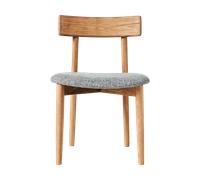 MUUBS Chaise Tetra avec assise Tissu de couleur béton-chêne huilé naturel