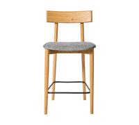 MUUBS Tabouret de bar Tetra Tissu couleur béton-chêne huilé naturel
