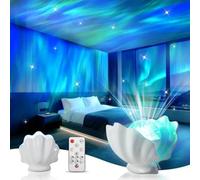Muuookka Projecteur D'Aurores Boréales, Veilleuse Coquillage Conçue pour la Chambre à Coucher, Lampe Nébuleuse, Décoration de Dortoir d'enfants, pour Adolescents Filles et Garçons