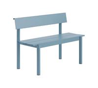 Muuto Banc Linear Steel avec dossier Bleu pâle. 110x34 cm