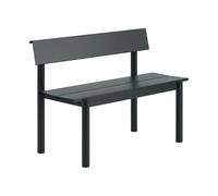 Muuto Banc Linear Steel avec dossier Noir. 110x34 cm