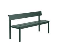 Muuto Banc Linear Steel avec dossier Vert foncé. 170x34 cm
