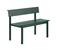 Muuto Banc Linear Steel avec dossier Vert foncé. 110x34 cm