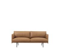 Muuto Canapé Outline 2 places Refine leather cognac-Black