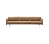 Muuto Canapé Outline 3.5 places. aluminium poli Grace leather Camel