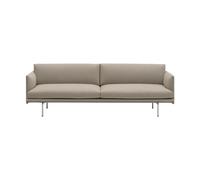 Muuto Canapé Outline 3 places tissu Ecriture 240-Polished Aluminum
