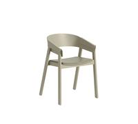 Muuto Chaise Cover avec coussin en cuir - Stone