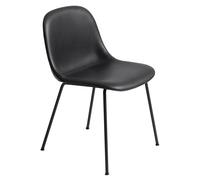 Muuto Chaise d’appoint Fiber Refine leather black-Black
