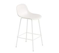 Muuto Chaise de bar Fiber Tube à dossier 65 cm blanc