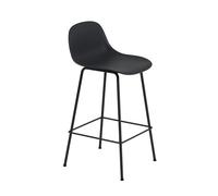 Muuto Chaise de bar Fiber Tube à dossier 65 cm noir