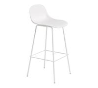 Muuto Chaise de bar Fiber Tube à dossier 75 cm blanc