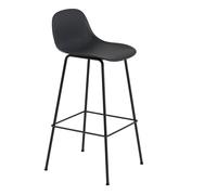 Muuto Chaise de bar Fiber Tube à dossier 75 cm noir