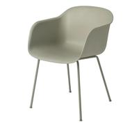 Muuto Chaise Fiber Chair avec accoudoirs Dusty green-Green (plastic)