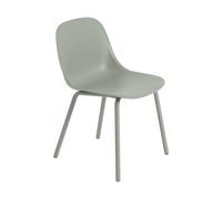 Muuto Chaise Fiber Outdoor avec pieds en acier Dusty green