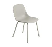 Muuto Chaise Fiber Outdoor avec pieds en acier Grey