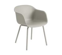 Muuto Chaise Fiber Outdoor avec pieds en acier Grey (plastic)