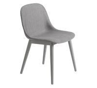 Muuto Chaise Fiber Side Chair avec pieds en bois Remix 133-gris